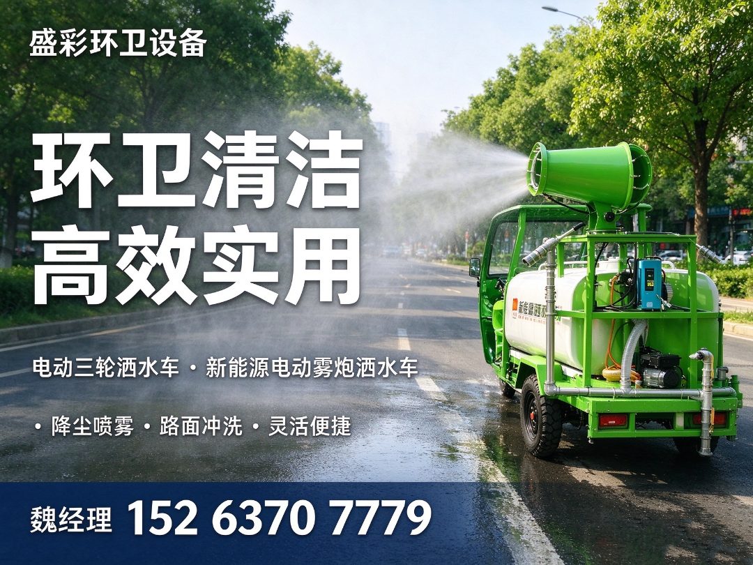 盛彩环卫设备 电动三轮洒水车生产车间一角