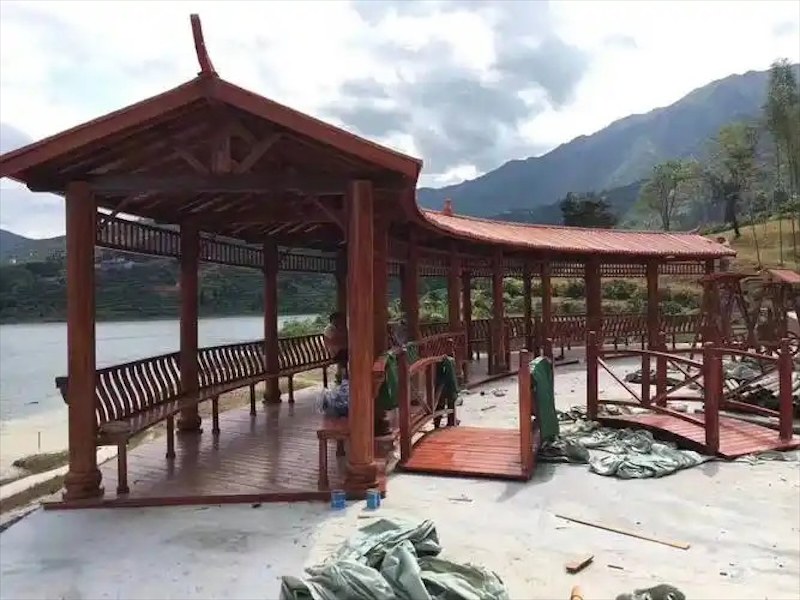 仿古防腐木凉亭