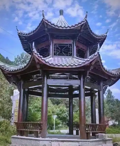 双层防腐木凉亭