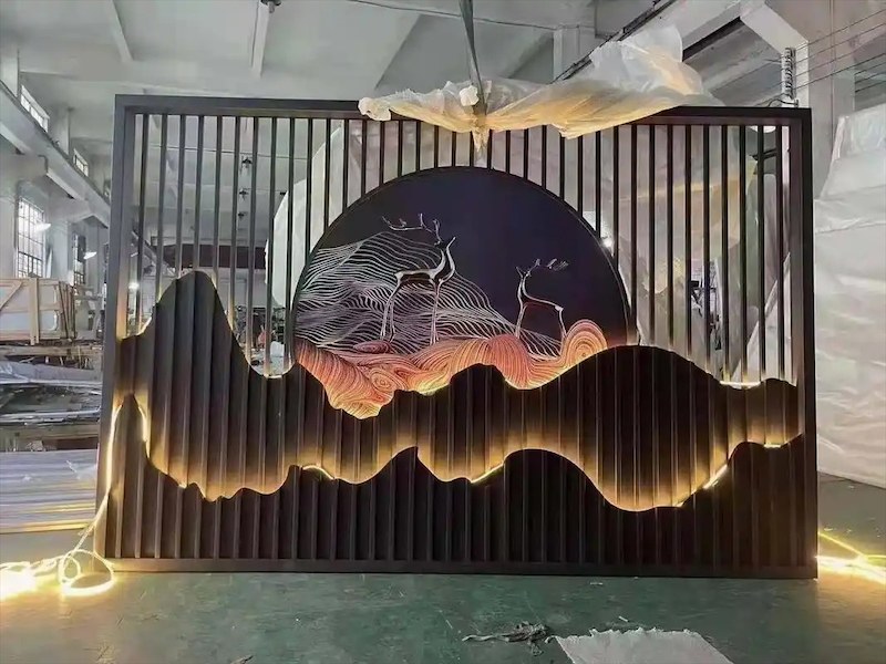 成品流水景墙