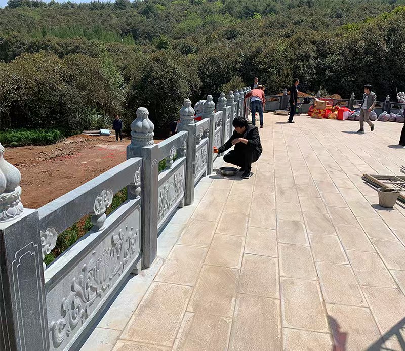 镇鲁石业廊坊市石栏杆加工场景
