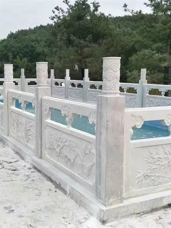 石栏杆效果图欣赏：陇南市康县景区桥梁汉白玉栏杆设计案例