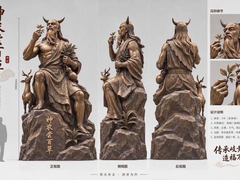 广场铸铜雕塑