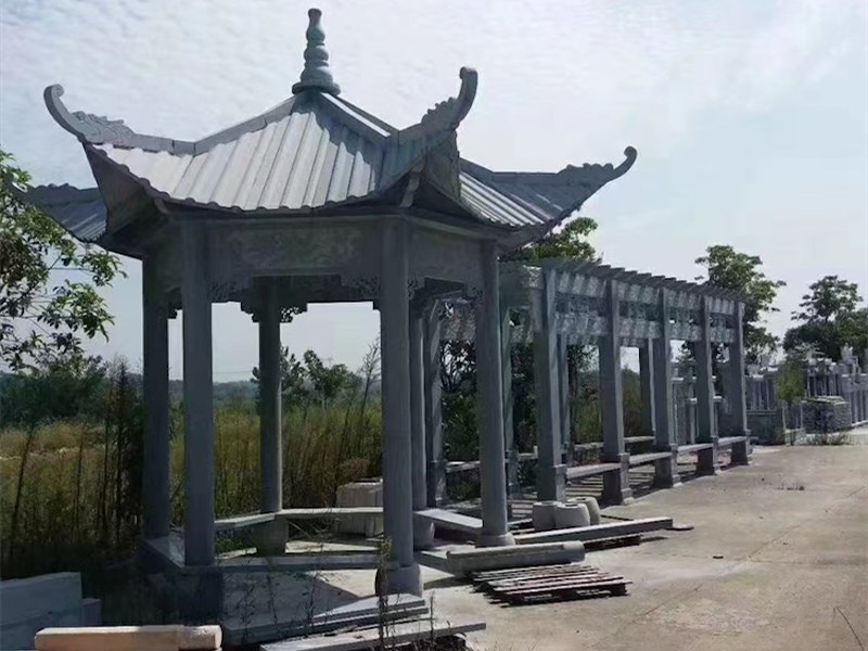 白山市花岗岩石凉亭