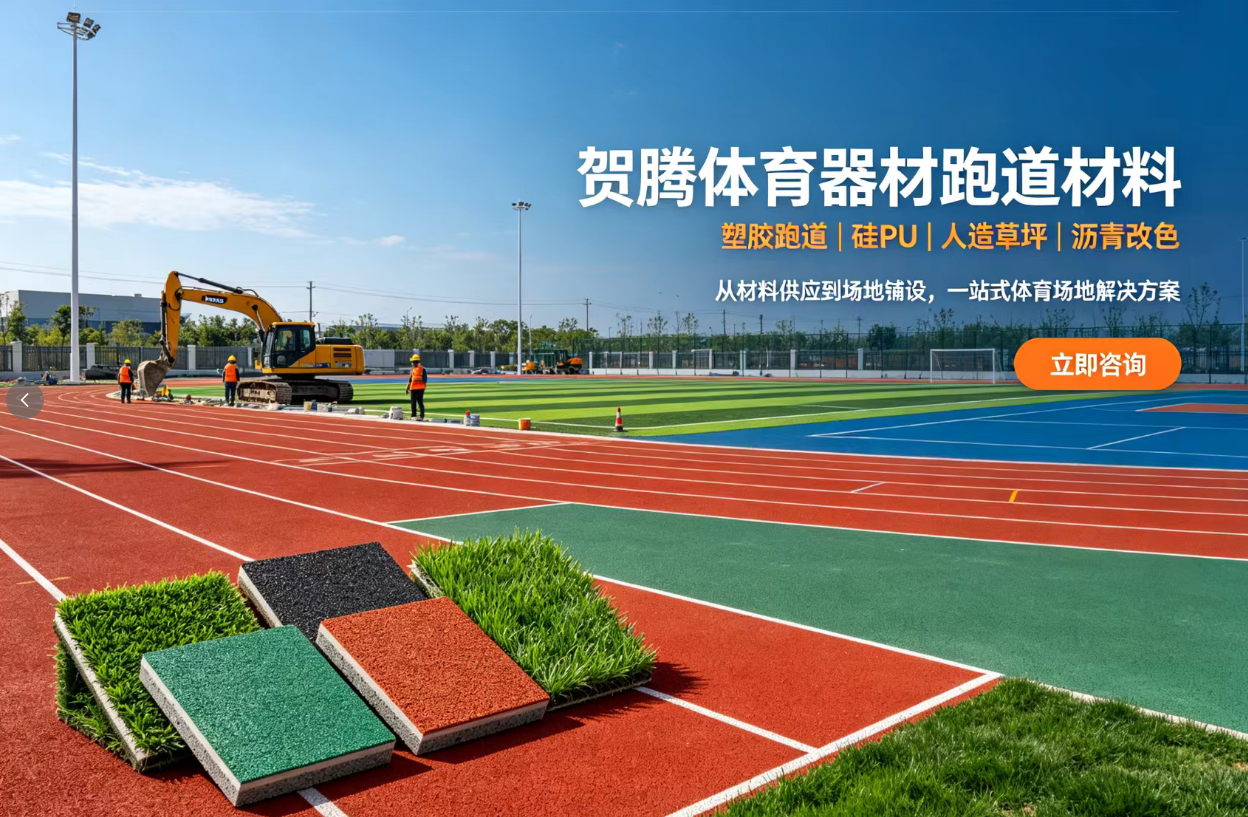 贺腾体育器材跑道材料公司招牌