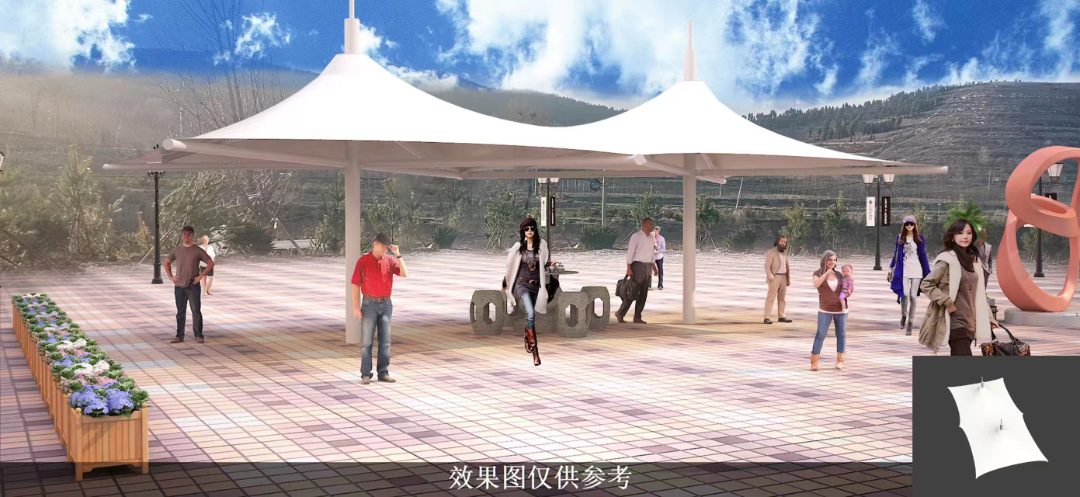 圆形膜结构景观