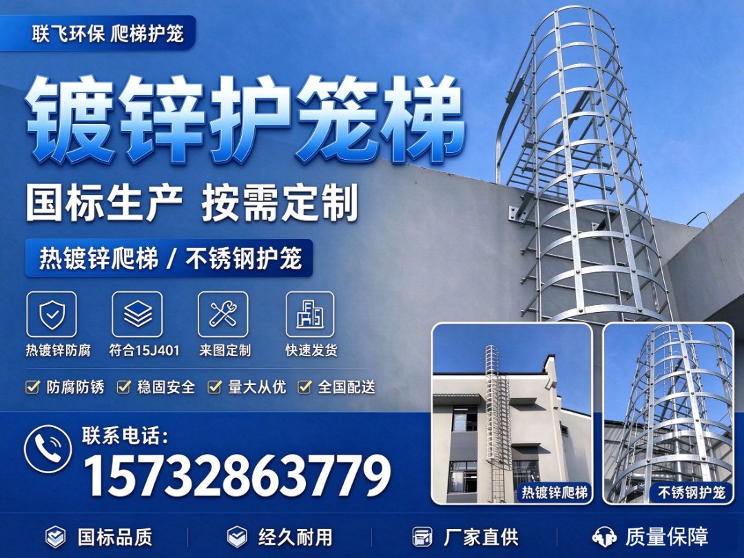 联飞环保 爬梯护笼生产车间一角